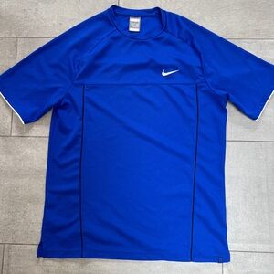Men’s Nike shirt in bright blue with black  trim in size Lg